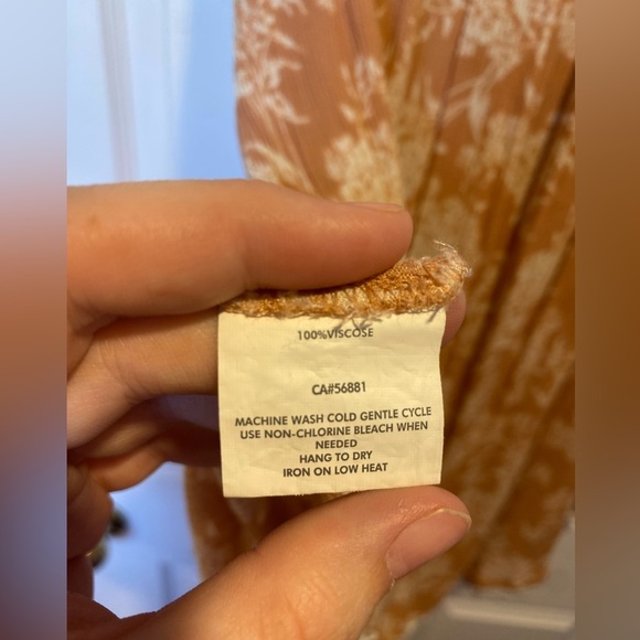 O’Neil Peach Off-Shoulder Mini Dress with White Floral Print Size Large - Picture 7 of 9